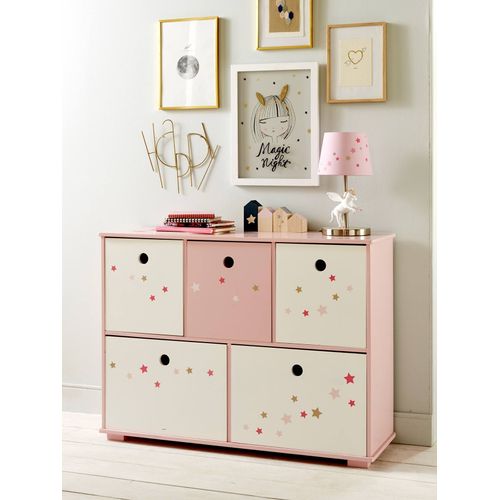 Meuble De Rangement 5 Bacs Ligne Feerie Rose Étoiles