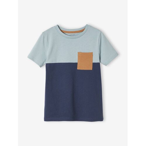 T-Shirt Coloblock Garçon Manches Courtes Ardoise
