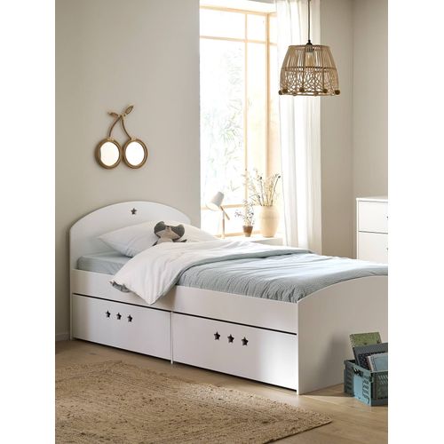 Lit Fixe Enfant Avec Tiroirs Ligne Sirius Blanc