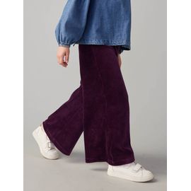 Pantalon Large En Velours Fille Prune