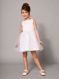 Robe De Cérémonie Fille En Satin Et Tulle Blanc