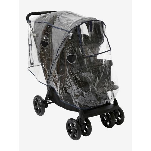 Habillage Pluie Intégral Pour Poussette Double Transparent