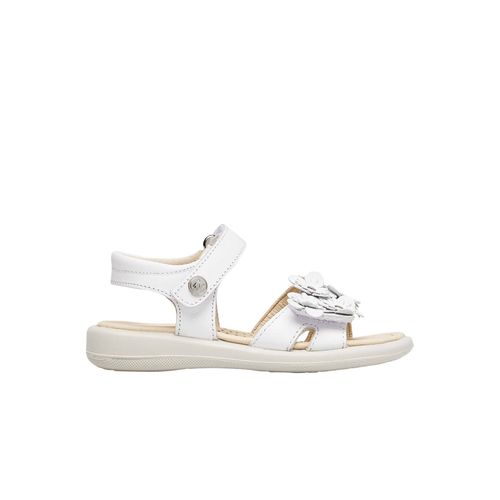 Sandales En Cuir Avec Fleurs Appliquées Brahma Blanc