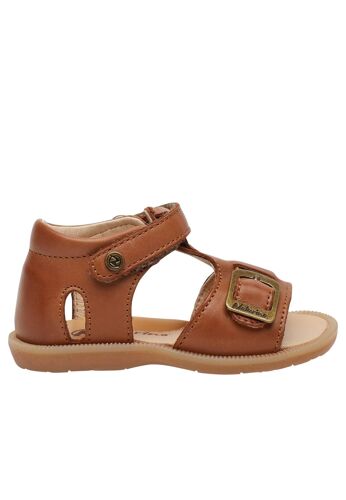 Sandales En Cuir Scratch Quarzo Marron