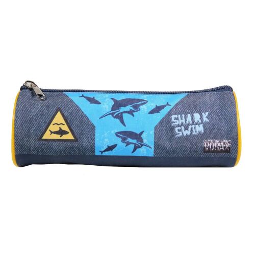 Trousse Scolaire Ronde Vorax Requins Bleu