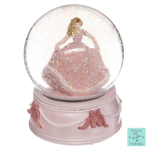 Boule À Neige Musicale - Princesse Rose