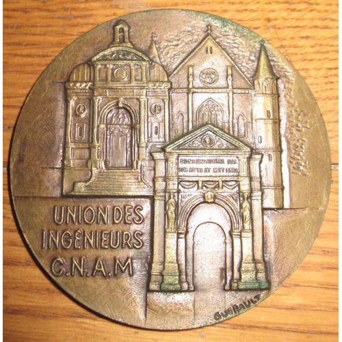 Médaille En Cuivre 50e Anniversaire De L'Union Des Ingénieurs Cnam 1930 1980