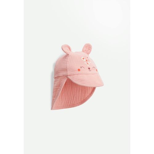 Casquette Cache-Cou Bébé En Gaze De Coton Mindanao Rose