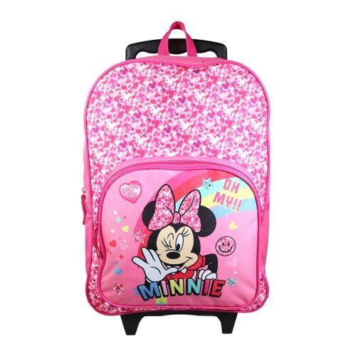 Sac À Dos Scolaire À Roulettes Minnie So Cool Rose
