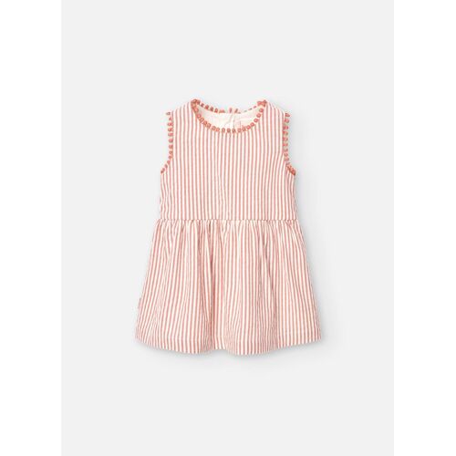 Robe En Coton Avec Imprimé Rayures Orange