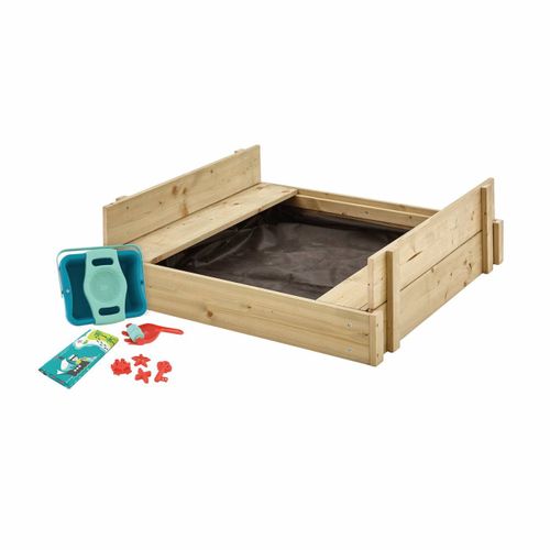 Bac À Sable Avec Bancs Et Kit Accessoires Explorateur Bois Fsc® Marron