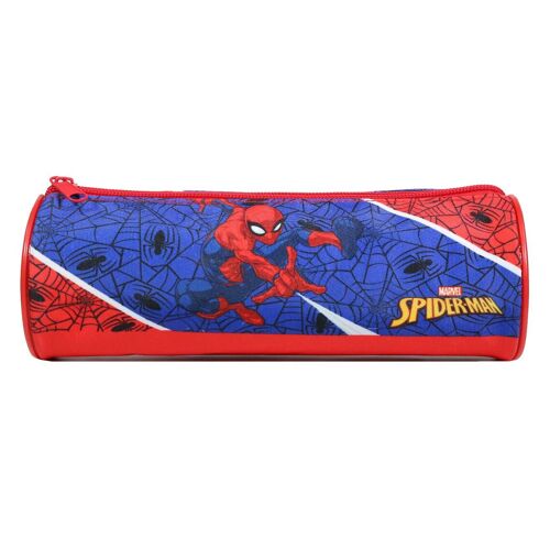 Trousse Scolaire Ronde Spiderman Bleu