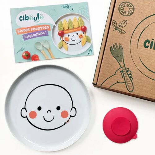 Box Assiette Porcelaine Bonhomme + Ventouse + Livret D'inspirations Multi-Coloured