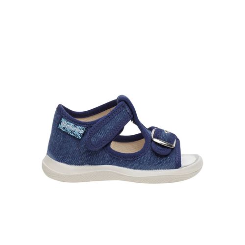 Sandales Bout Ouvert Open Toe En Tissu Paros Marine