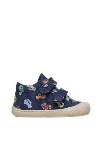 Chaussures Premiers Pas En Tissu Avec Imprimé Voitures Cocoon Vl Bleu Nuit