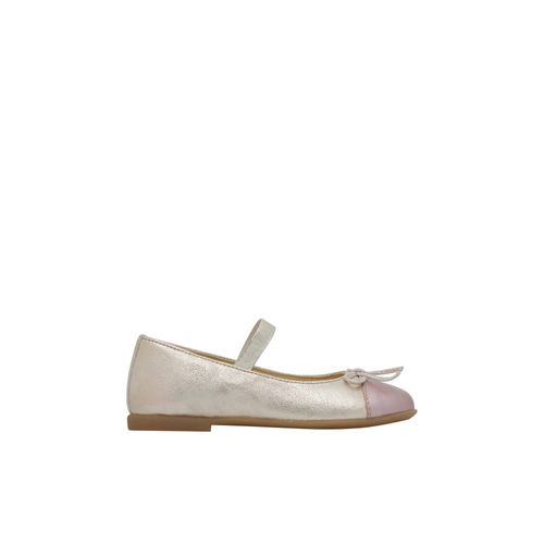 Ballerines En Cuir Laminé Croise' Tip Platine