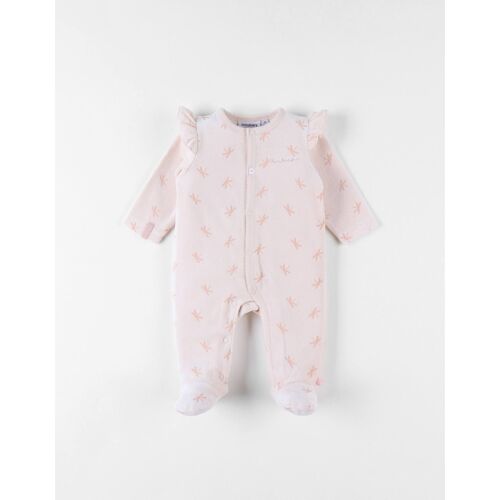 Pyjama 1 Pièce Imprimés Libellules En Velours Rose