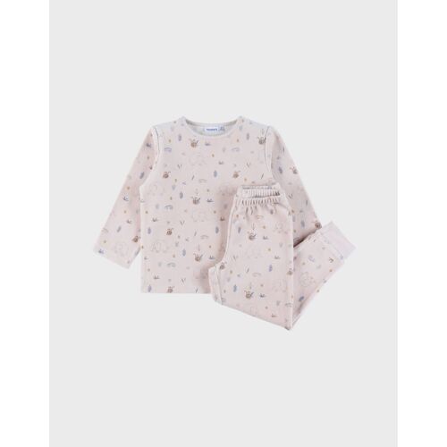 Pyjama 2 Pièces En Velours Avec Motif Éléphant Rose