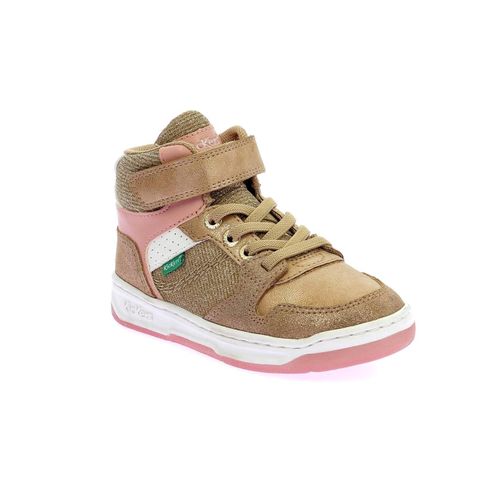 Chaussures Sneakers Hautes Enfant Kickado Beige Rose Glitter