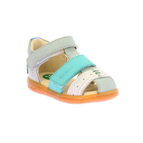 Chaussures Sandales Kick Bazar Vert Blanc Casse Turquois