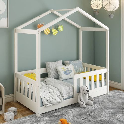 Petit Lit Cabane Évolutif Avec Tiroirs Pin Massif Charlie Blanc