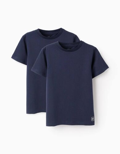 Pack 2 T-Shirts En Coton Bleu Foncé