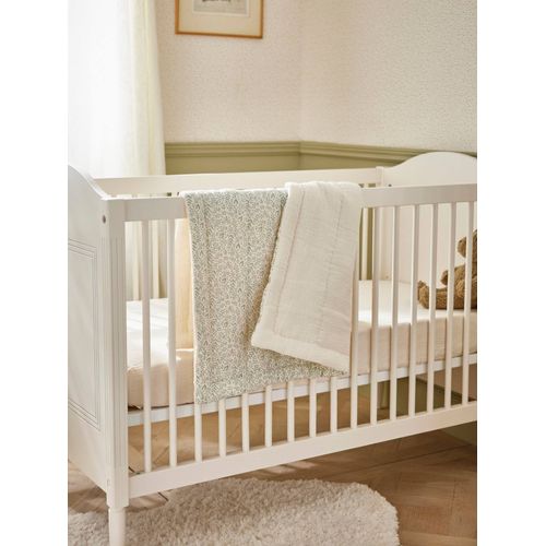 Petit Boutis En Gaze De Coton Beige Clair Imprimé