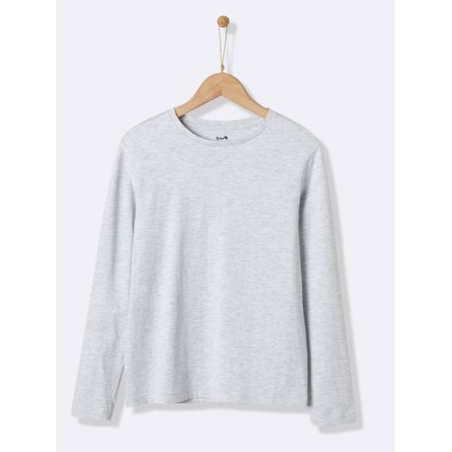 T-Shirt Manches Longues 6450 Gris Moyen Uni Avec