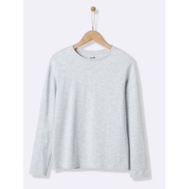 T-Shirt Manches Longues 6450 Gris Moyen Uni Avec