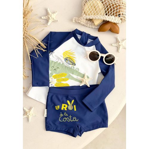 Maillot De Bain Bébé 2 Pièces T-Shirt De Protection Uv & Boxer Costa Bleu