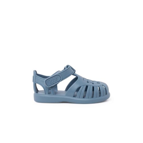 Sandales Plastique À Fermeture Scratch Tobby Solid Océan - 19