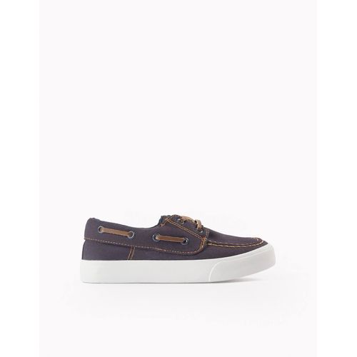 Chaussures Bateau En Sergé Bleu Foncé