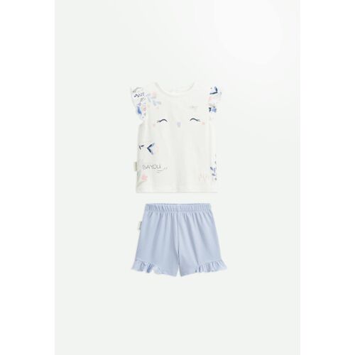 Pyjama Enfant 2 Pièces Manches Courtes Tiana Ecru