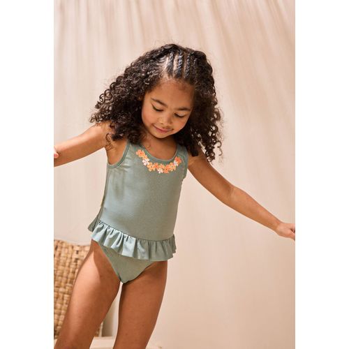 Maillot De Bain Bébé 1 Pièce Fleur Vert