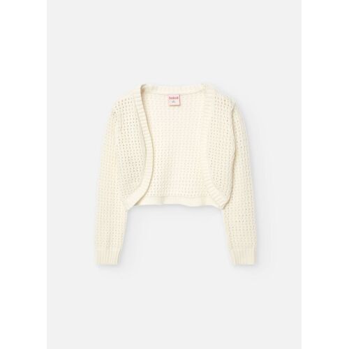 Veste Ouverte En Maille Ajourée Blanc