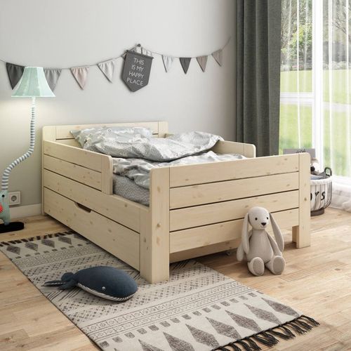 Lit Évolutif Avec Tiroir Et Matelas Pin Massif Edouard Bois