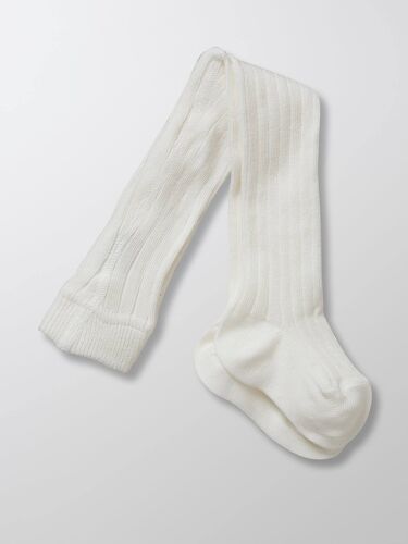 Collants En Côtes Bébé Ecru