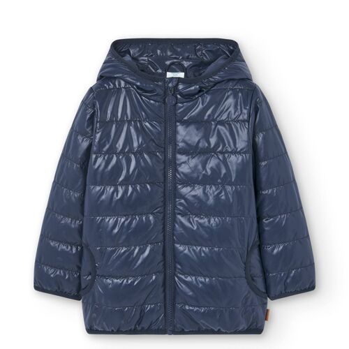 Doudoune Avec Capuche Et Fermeture Éclair Bleu