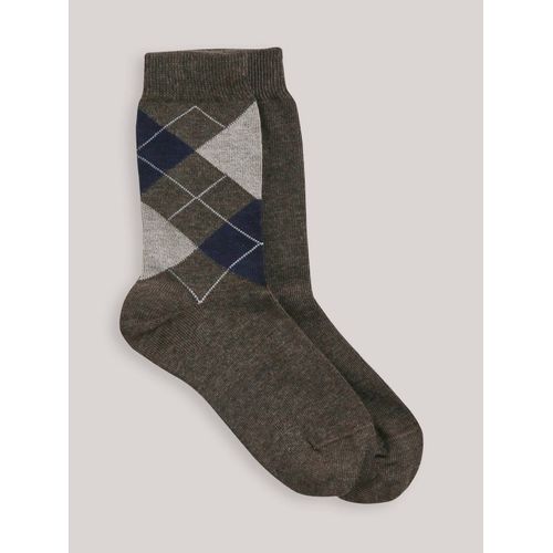 Lot De 2 Chaussettes Intarsia Et Unie Marron