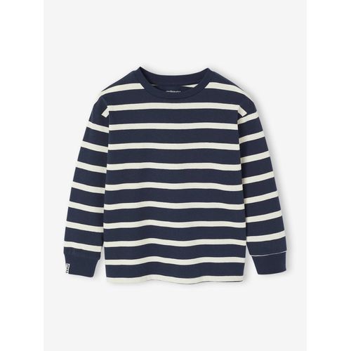 Tee-Shirt Rayé Manches Longues Garçon Bleu Nuit