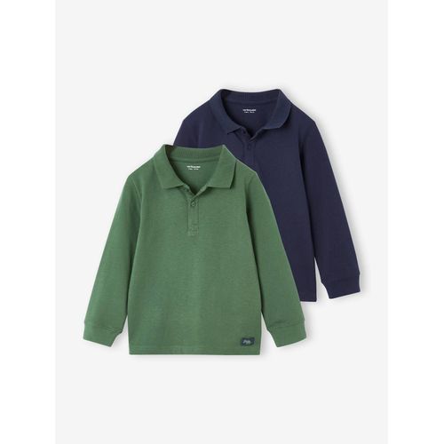 Lot De 2 Polos Garçon Manches Longues Vert