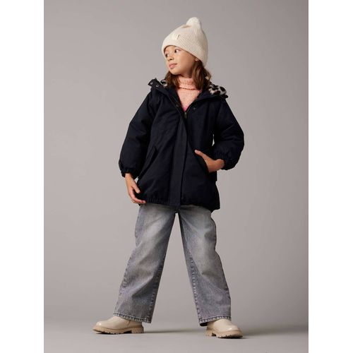 Parka À Capuche Fille Doublée Imitation Fourrure Noir