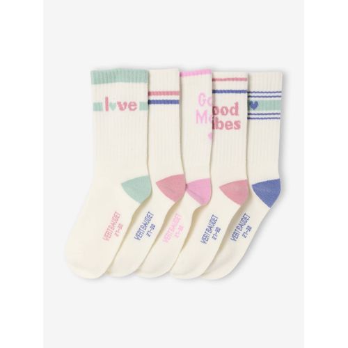 Lot De 5 Paires De Chaussettes Sport Fille Écru