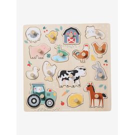 Puzzle boutons Lovely Farm en bois FSC® beige