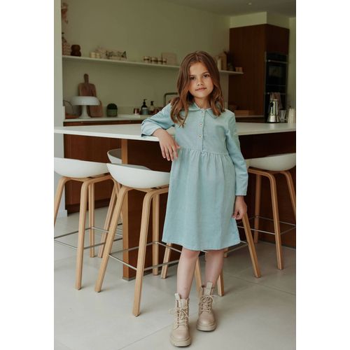 Robe Bébé En Velours Côtelé Alma Bleu