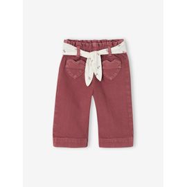 Pantalon Couleur Large Bébé Fille Avec Ceinture À Nouer Violine