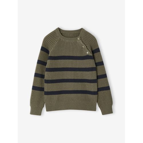 Pull Rayé Garçon Kaki