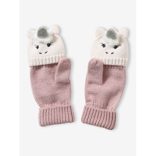 Moufles/Mitaines Fille En Maille Licorne Rose