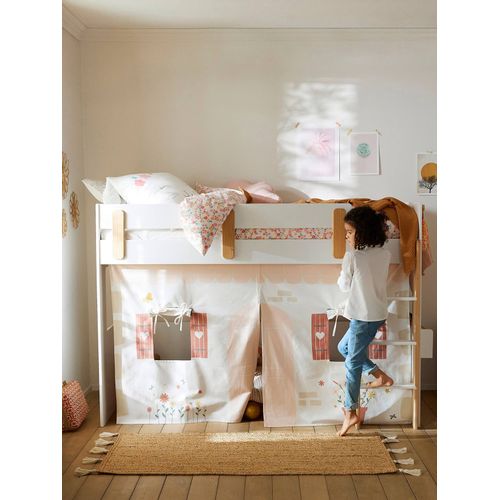 Tente De Lit Cottage Pour Lit Mezzanine Mi Hauteur Ligne Everest Blanc Imprimé