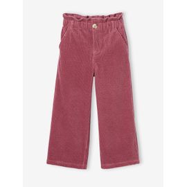 Pantalon Large En Velours Côtelé Style Paperbag Fille Mauve